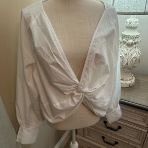 Abercrombie & Fitch White Knot Front Blouse